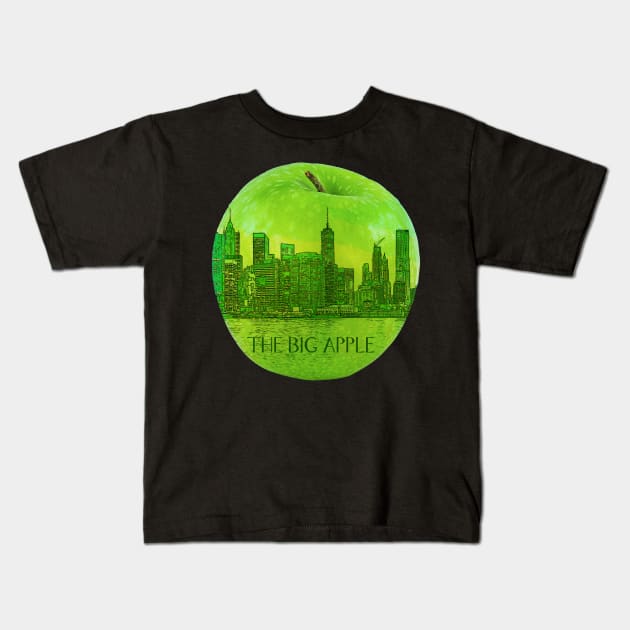 New York The Big Apple Kids T-Shirt by 1AlmightySprout